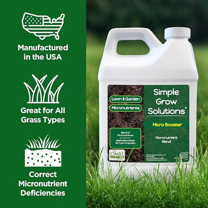 Micronutrient Booster- Complete Plant & Turf Nutrients- Simple Grow Solutions- Natural Garden & Lawn Fertilizer- Grower, Gardener- Liquid Food for Grass, Tomatoes, Flowers, Vegetables (64 Ounce)