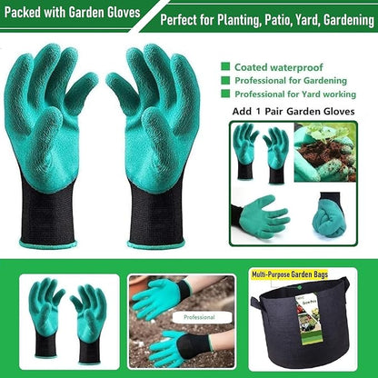 150 Gallon Big Raised Garden Bed Bag (44x24 inch) Large Plant Grow Bag for Potato,Tomato Planter,Herbs Veggies Planter,Flower Bed,Plant Container,Yard Waste,Lawn Debris,Leaf Bag with Gardening Gloves