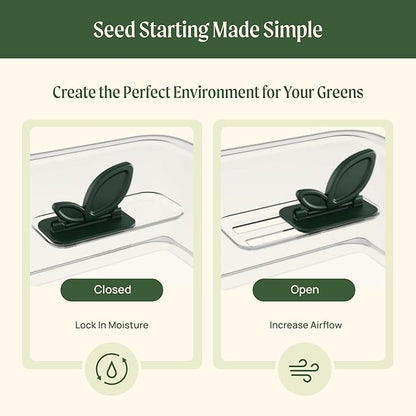 EZ Leafy Planter – Self-Watering Indoor Planter Box with Reservoir & Humidity Dome | Soil-Based Countertop Garden Kit for Leafy Greens, Lettuce, Spinach & Herbs | Kitchen Windowsill Planter