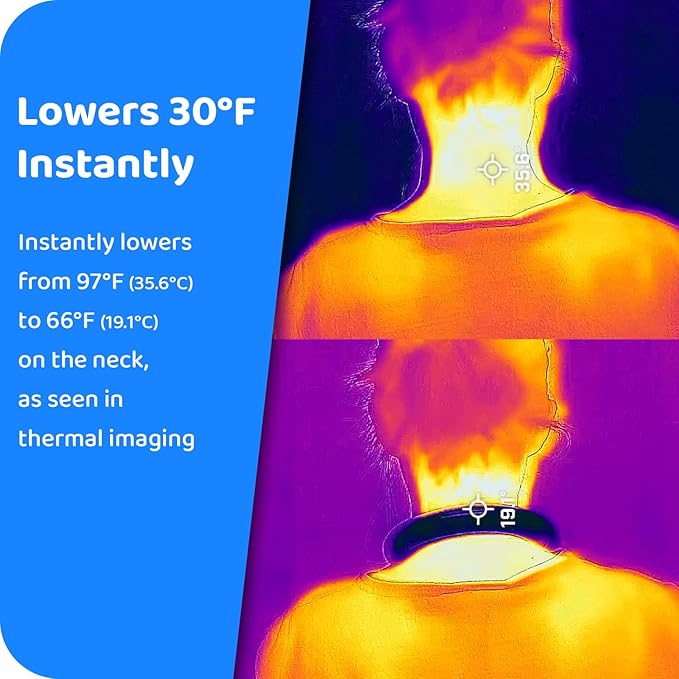 BLUEFEEL Neck Cooler Ice Ring | Wearable Cooling Tube Neck Wrap with Gel Ice Pack | Personal Air Conditioner for Heat Relief, Outdoor Activities, Hot Summer - Instant Freeze Below 64°F (Grid)