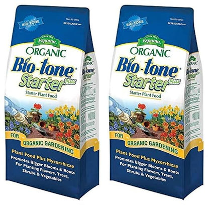 Espoma Organic Bio-Tone Starter Plus 4-3-3 Natural & Organic Starter Plant Food with Both Endo & Ecto Mycorrhizae; 4 lb. Bag; The Ultimate Starter Fertilizer - Pack of 2