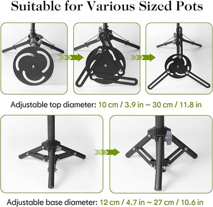 AZEAM Adjustable Plant Risers for Inside Pots, 2 PCS Planter Inserts Fillers for Large Flower Pots, Height Planter Lifter Stand for Outdoor Indoor Plants, 12"- 16" Raise with 4"-12" Top Support