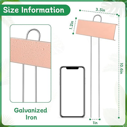 Garden Labels, 50 Pack Metal Plant Labels Waterproof Garden Markers with Pen for Seedlings Vegetables Flower, Height 10.6'' Label Area 3.5''X 1.2''