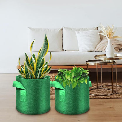 12-Pack 5 Gallon Plant Grow Bags, Thickened Nonwoven Fabric Pots with Handles, Vegetable Planter Bags Containers, Cloth Planters for Garden Vegetable/Flower/Plant/Fruits Outdoor (Green)