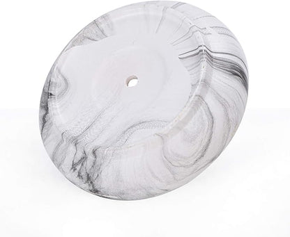 ARTKETTY Succulent Pots - 7.3 Inch Ceramic Bonsai Pots with Trays Set of 2, Large Succulent Plant Pots with Drainage Shallow Planters for Indoor Plants Marble Cactus Flower Plant Container Bowl