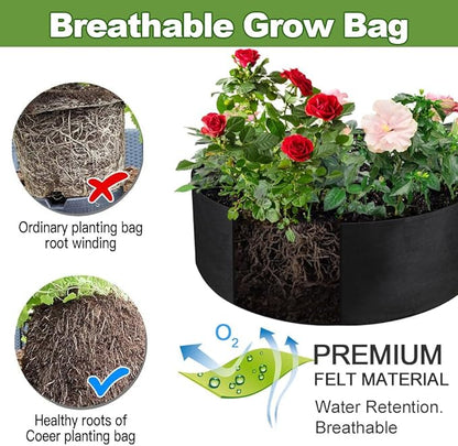 2-Pack 50 Gallon Grow Bag, Heavy Duty Thickened Fabric Pots Round Raised Garden Bed Planter for Planting Herb Flower Vegetable Potato Plants (36" D x 12" H)