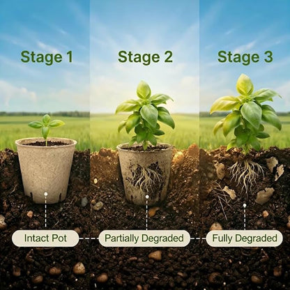 60 Packs 4 Inch Peat Pots with 60 Pcs Plant Labels, Biodegradable Seedling Pots with Drainage Holes, Nursery Pots Breathable Plant Containers, Seed Starter Kit for Vegetables, Flowers