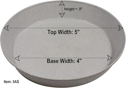 5 Inch (4 Inch Base) Case of 5 Plant Saucer - Black Polypropylene,Heavy Duty Indoor/Outdoor Tray and Drip Pan,Collects Flower Pot Excess Water Made in USA