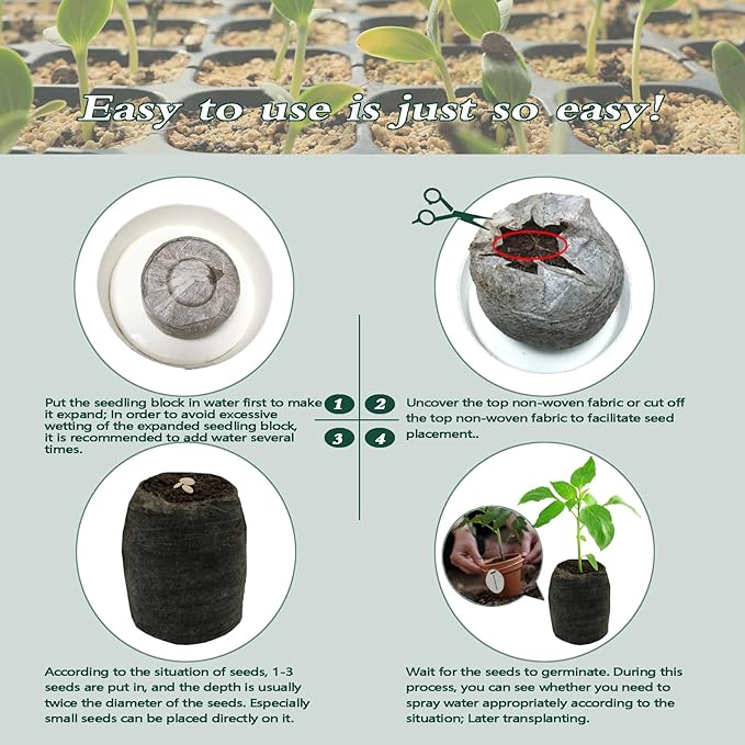 150 Pcs 30mm Peat Pellets for Seed Starting and Sowing, Compressed Seed Starter Pods for Garden Planting of Herbs, Flowers, and Vegetables