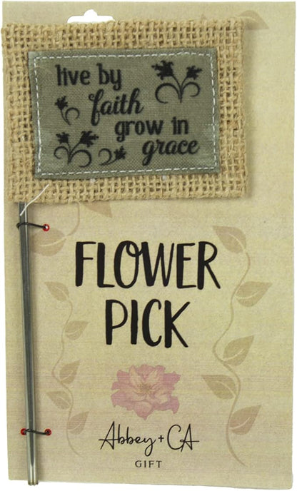 Cathedral Art Abbey & CA Gift Live by Faith Flag Flower Pick, One Size, Multi