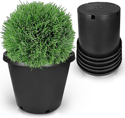 5-Pack 12.7 Gallon Round Planter Nursery Pots, Flower Plant Container Injection Molded Plastic Nursery Pots Gardening Pot for Indoor Outdoor Vegetables, Succulents, Black