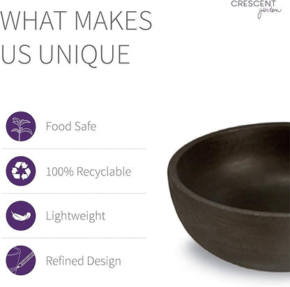 Crescent Garden Extra Large Outdoor Planter Bowl with Drain Hole for Water Gardens, Fountains, Decorative Landscaping - 40" W x 15" H (Old Bronze)