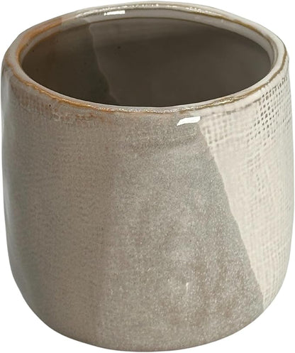 4.5" Ceramic Flower Planter Pot - for Home Decor, Indoor Plants, Gardens, Display, Organization, Storage - Beige