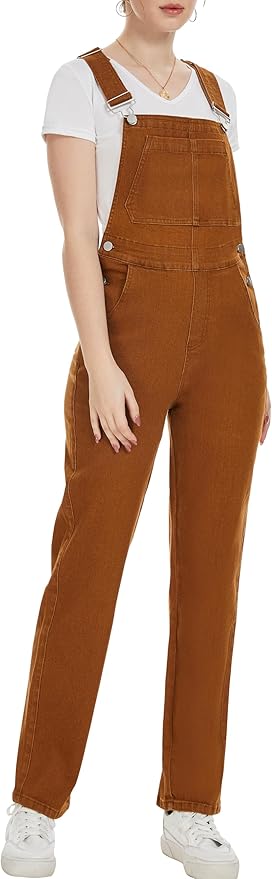 Bib Overalls for Women Fashion Jean Jumpsuit Adjustable Strap Coveralls