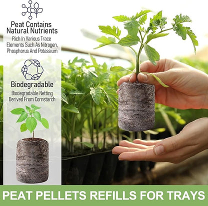 Legigo 50 Pcs 50mm Seed Starter Peat Pellets Pods for Seedlings- Compressed Seed Starting Pellets Seed Starter Pods Plugs Soil Peat Pods for Starting Seeds, Garden Planting Herb Flower Vegetables