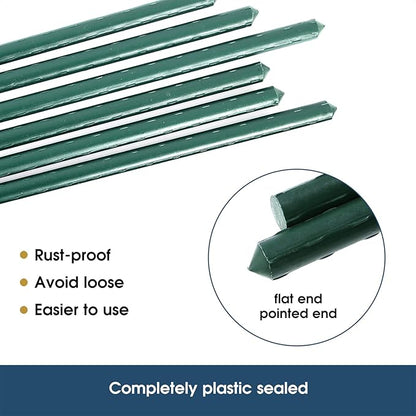 58 Inch (Approx 5FT) Garden Stakes for Outdoor Plant Support, 0.43 inch Diameter Plant Stake Sticks for Tomato Beans Potted Climbing Plants Gardening Supplies 20 Pack