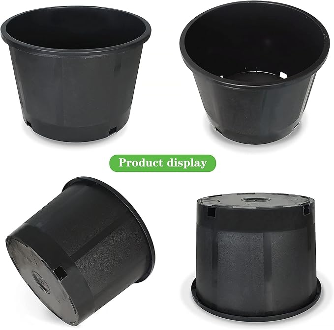 Planter Nursery Pots 3.9 Gallon Pots for Plants, Injection Molded Plastic Nursery Pots, Plant Container 3.9 Gal 10-Pack