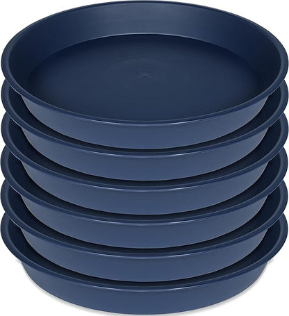 2 Pack of 10 inch Plant Saucer Gray, Heavy Duty Plastic Plant Saucer 10 inch Round, Durable Plant Tray for Pots, Plant Saucers for Indoors, Plant Trays for Planter 9"/10" (10", Blue)