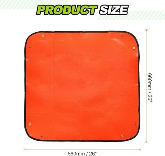 HARFINGTON 2pcs Repotting Mat 26" x 26" PE Cloth Waterproof Plant Repotting Mat Foldable Portable Gardening Potting Tray with Metal Buckle for Indoor Plant Change Soil Watering, Yellow