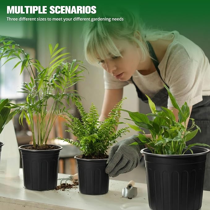 120 Pack 0.5 1 2 Gallon Plant Nursery Pots with 120 Plant Labels Thickened Flexible Plastic Pots for Plants Disposable Garden Pot Flower Container for Succulent Seedling Cutting Transplanting