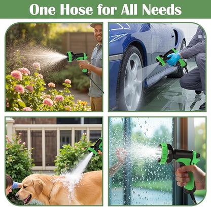 5 Gallon Nursery Pots (20-Pack) + 50ft Garden Hose with Spray Nozzle 2P + 3-in-1 Soil Tester 2P for Moisture/Light/pH | All-in-One Gardening Kit for Indoor/Outdoor Plants