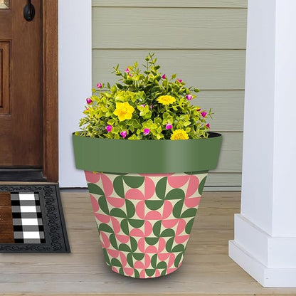 Briarwood Lane Pink and Green Modern Large Planter