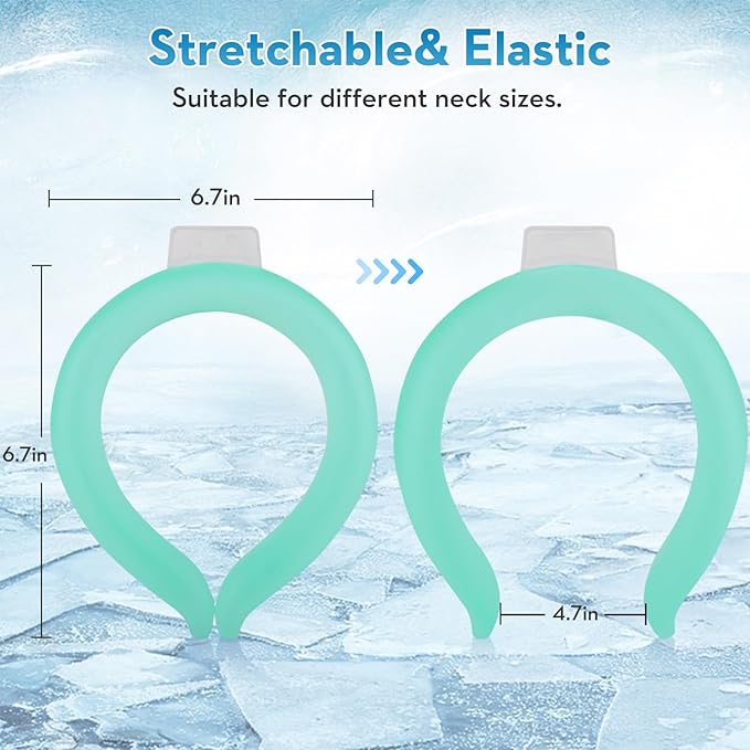 2PCS Neck Cooling Tube with Cold Insulated Bag,Reusable Ice Neck Cool Wearable Body Cooling Products for Summer Heat (Green*2)