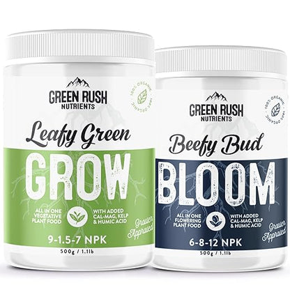 Organic Veg to Harvest Double Pack – Indoor & Outdoor Fertilizer for Leafy Greens, Vegetables, Herbs & More – Grow & Bloom Combo (500g - 4 Plants)