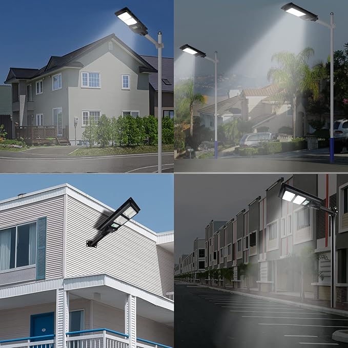 10000LM Solar Lights Outdoor,6000K Dusk to Dawn Security Led Flood Light,Remote Control Solar Street Lights for Yard, Garden,Parking Lot