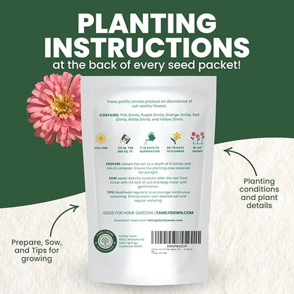 Zinnia ‘Cut and Come Again’ – 16,000 Seeds for Planting – 4 Ounce Pouch