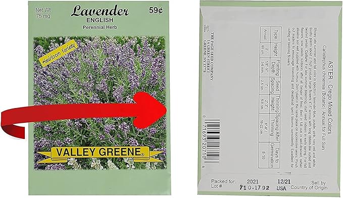 Set of 46 Valley Greene Heirloom Gardening Flower Seed Packets (46 Packs)