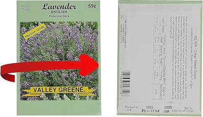 Set of 46 Valley Greene Heirloom Gardening Flower Seed Packets (46 Packs)