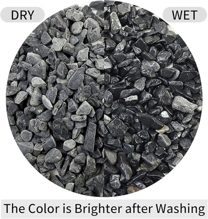 10LB Black Pea Gravel for Landscaping, 3/8 Inch Black Pebbles for Plants Cactus Succulent Fish Tank and Garden Black Stones
