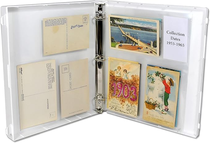 UniKeep Postcard Collector Storage Case with 20 Pages Suitable For Archival Storage - Holds up to 120 Postcards - Maximum Postcard Size of 4" x 6"