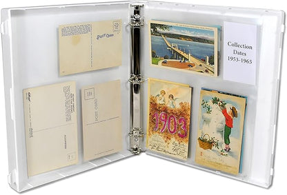 UniKeep Postcard Collector Storage Case with 20 Pages Suitable For Archival Storage - Holds up to 120 Postcards - Maximum Postcard Size of 4" x 6"