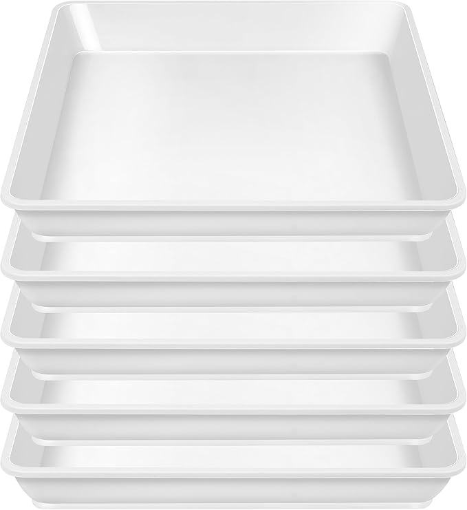 5 Pack Square Plant Saucer 8 Inch, Plant Water Catcher Tray, Pot Saucers for Plants，Heavy Plastic Plant Trays for Pots Pots Base Plant Saucers for Indoors and Outdoors.