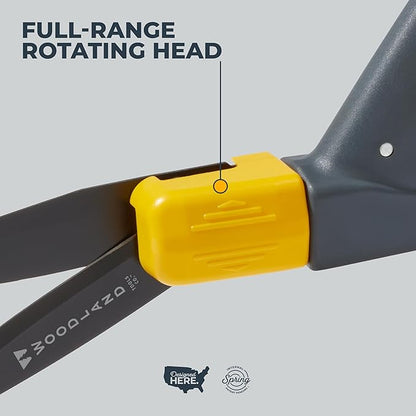 Woodland Tools Heavy Duty Rotating Grass Shears – 180 Degree Pivoting Head, Non Stick Steel Blades, Ergonomic Grip, Manual Grass Clippers for Trimming Around Beds, Walkways, and Edges