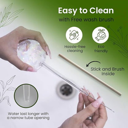 Iridescent Self Watering Globes, Glass Rainbow Plant Watering Globes, Self Watering Planter Insert, Automatic Plant Waterer Indoor (Medium-4 Pcs Iridescent, Medium)