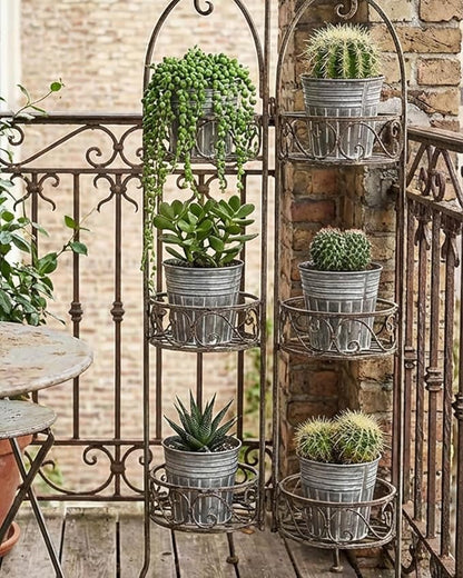 vensovo 4 Inch Silver Metal Rustic Flower Pots - 6Pcs Small Galvanized Planters with Drainage Hole and Rubber Plug, Rustproof Metal Bucket Plant Pots Farmhouse Vintage Style for Decor