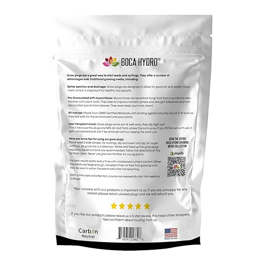 Organic Orchid Grow Plugs 1.5" Original Formula + Boca Hydro Mycorrhizae Packet (100 Pack)