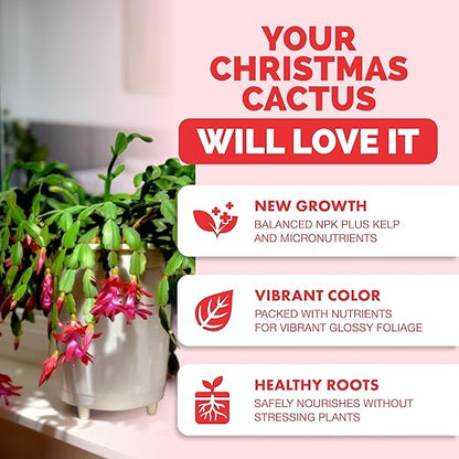 Christmas Cactus Fertilizer for All Christmas Cacti and Schlumbergera Cacti, Liquid Plant Food, 32 oz (1 Quart)