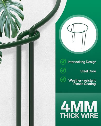 Breeze Touch 16 Pack Plant Support Stakes, 16 Inch Plant Stakes for Outdoor Plants, Peony Cage with 15 Pcs Green Lables, Peony Cages and Supports, Peonies Support Cages Flower Stakes for Plants