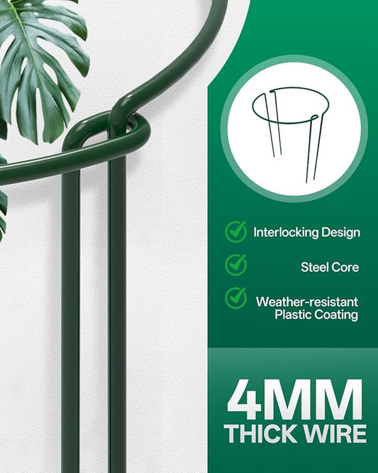 Breeze Touch 16 Pack Plant Support Stakes, 16 Inch Plant Stakes for Outdoor Plants, Peony Cage with 15 Pcs Green Lables, Peony Cages and Supports, Peonies Support Cages Flower Stakes for Plants