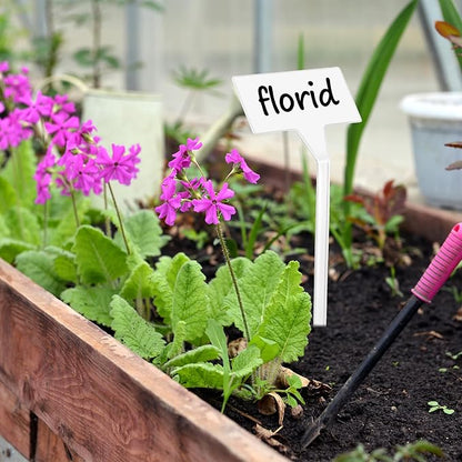 100 Pcs Large Plastic Plant Labels, 12.2 Inch White T-Type Waterproof Garden Markers for Pots, Flowers, Vegetables, Nursery and Outdoor Use