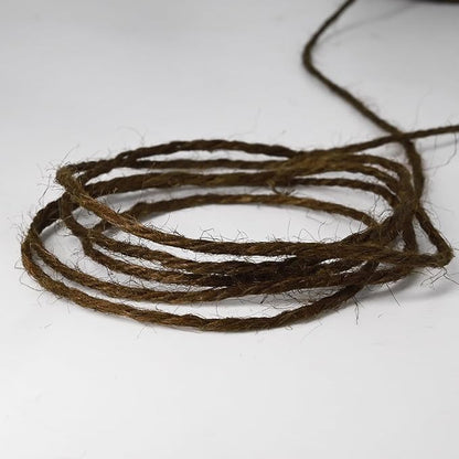Natural Jute Twine, 2.5mm Thick, 328 Feet, Dark Brown, Heavy Duty Twine for Gardening and Crafts