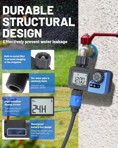 Smart Sprinkler Timer, Programmable Garden Smart Hose Watering System Equipment for Garden, Automatic Irrigation for Yard/Lawn, 1 Outlet