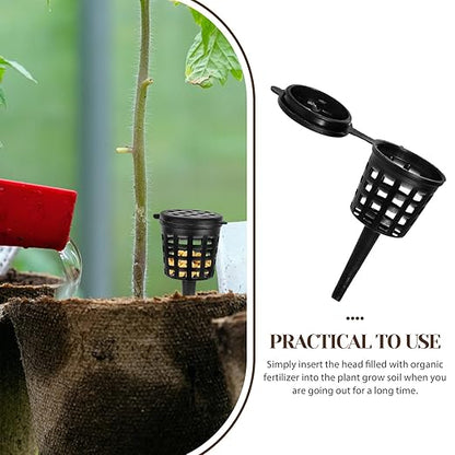 Yardwe 50pcs Bonsai Fertilizer Baskets, Fertilizer Mesh Baskets Garden Nursery Pots with Lid Planting Nutrition Cups for Succulent, Orchid, Bonsai