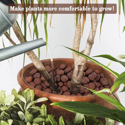 Legigo 2 LB Organic Leca Clay Pebbles for Plants, 4mm-16mm 100% Natural Leca Balls for Indoor Plants, Hydroton Clay Pebbles for Plants Hydroponic Aquaponics Growing Orchid Drainage Terrarium