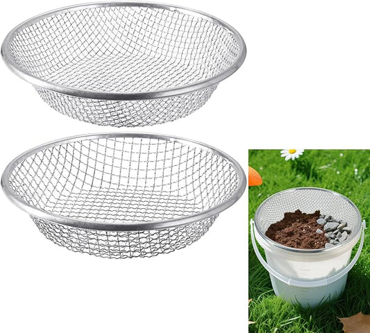 Soil Sieve Garden Sieve, 2PCS Sand Rock Sifter, Soil Sieve Compost Potting Sieve, Soil Sifter Sifting Tool(1/4in, 3/8in)