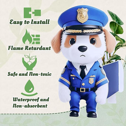 Officer-Style Dog Planter, Cute Animal Shape Flower Planters, Plant Pots for Indoor/Outdoor Garden Decor, Unique Gifts/Souvenirs for Pet Lovers (Officer-Style Dog)